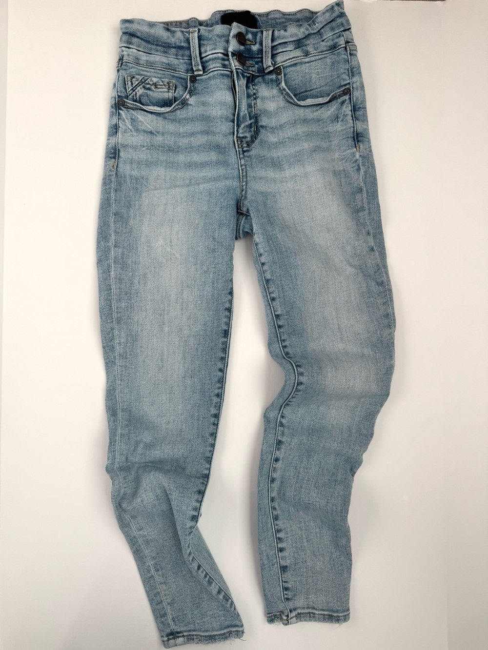 Buckle Light Blue High-Rise Skinny Jeans